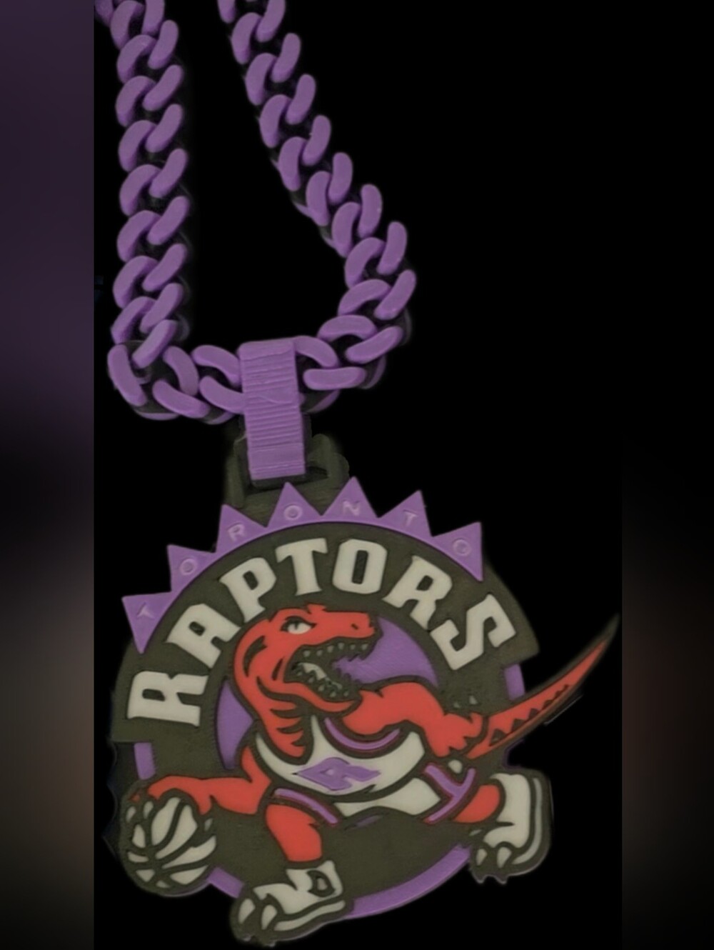 Toronto Raptors Purple Pendant 3D Print Necklace